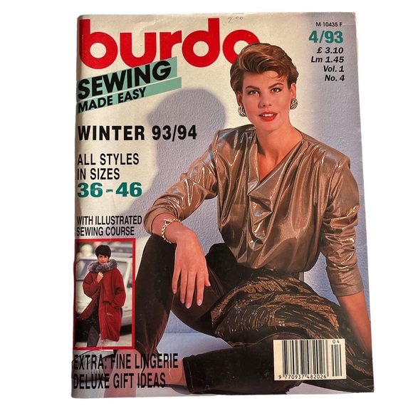Burda Sewing Made Easy Winter ‘93/‘94 Size 36-46 Patterns - Picture 1 of 2